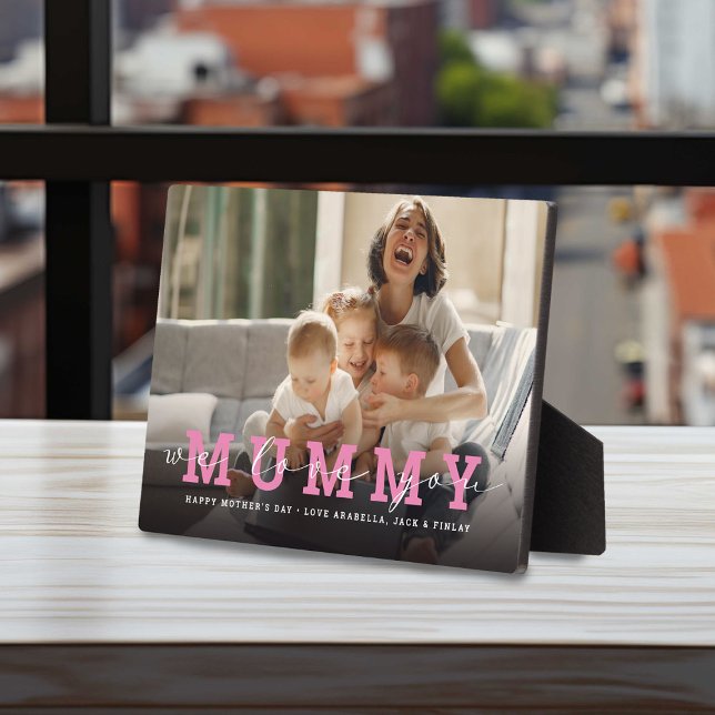 Modern Custom Photo Script 'We Love You - Mummy' Plaque (Creator Uploaded)