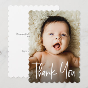 Modern Custom Photo Small Note Baby Shower Thank You Card
