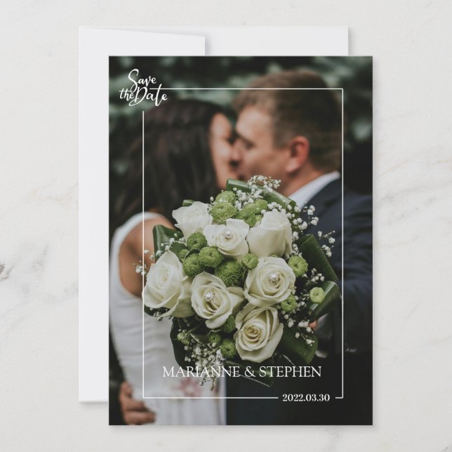 Modern Custom Photo Wedding Invitation (Front)