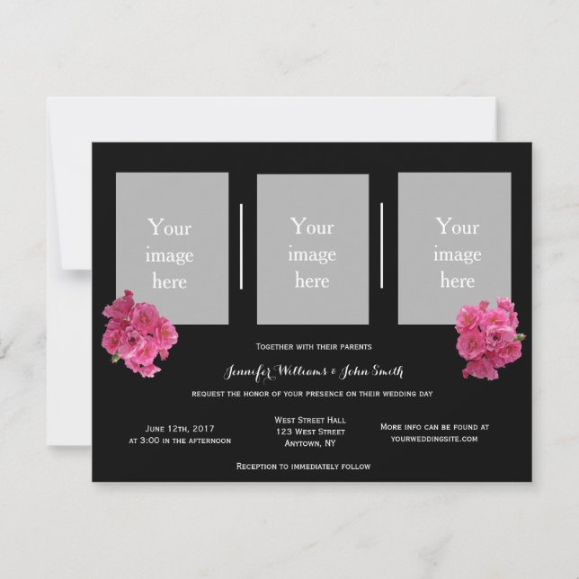 Modern custom photo wedding invitations (Front)
