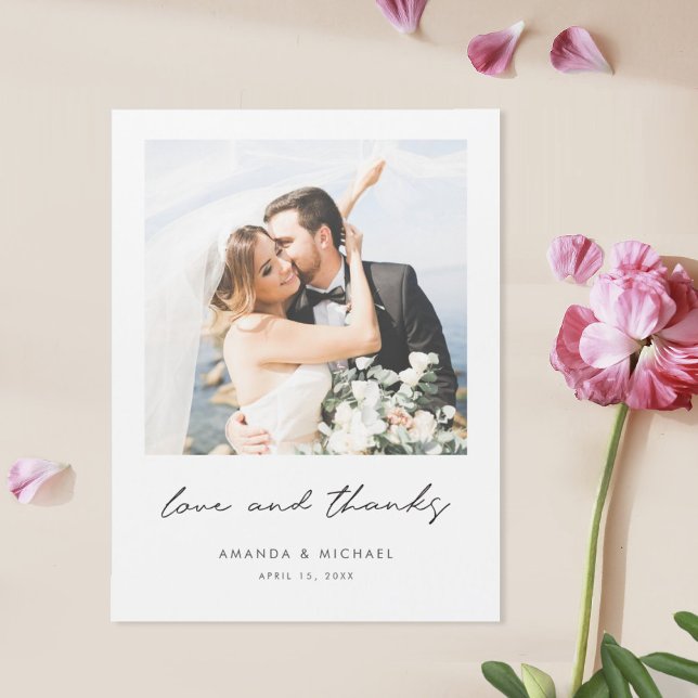 Modern Custom Photo Wedding Thank You Magnet  (Creator Uploaded)