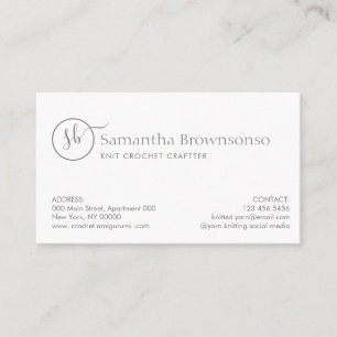 Modern Custom Photo Yarn Knitting Crochet Business Card