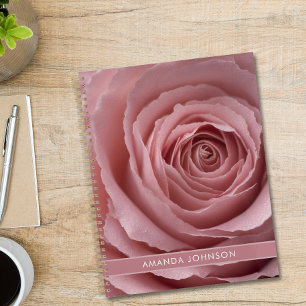 Modern Custom pink rose Stylish trendy Planner 