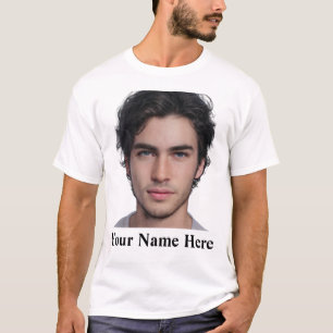 Modern Custom portrait photo name template T-Shirt
