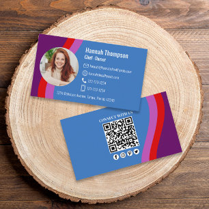 Modern Custom QR Code Photo   Connect With Us Business Card