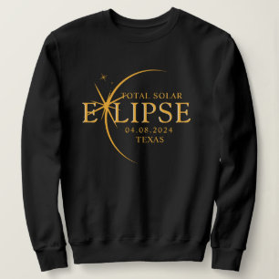 Modern Custom State 2024 Texas Total Solar Eclipse Sweatshirt