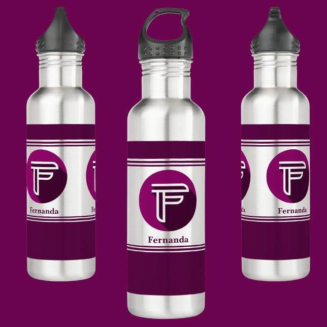 Modern Custom Stylish Name Monogram Letter (F) 710 Ml Water Bottle (Creator Uploaded)