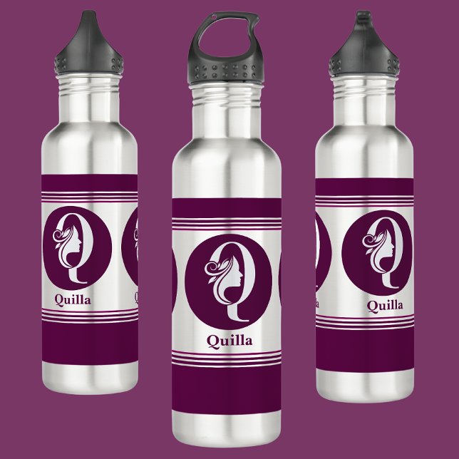 Modern Custom Stylish Name Monogram Letter ( Q ) 710 Ml Water Bottle (Creator Uploaded)