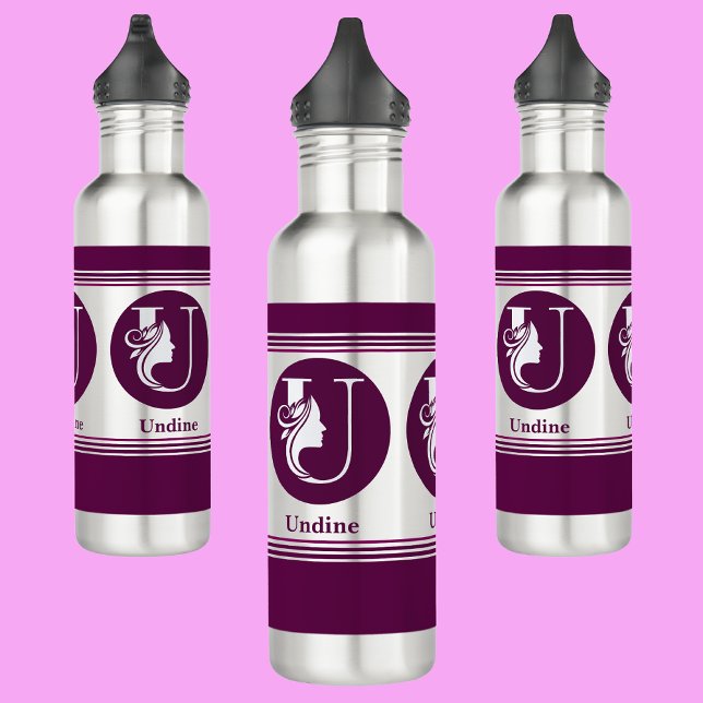 Modern Custom Stylish Name Monogram Letter ( U ) 710 Ml Water Bottle (Creator Uploaded)