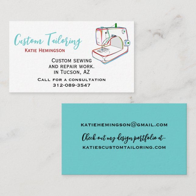 Modern Custom Tailoring Business Card (Front/Back)