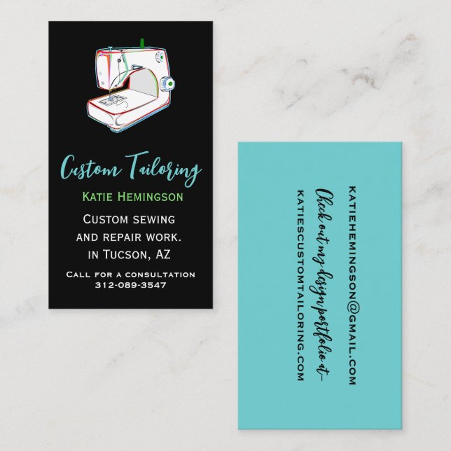 Modern Custom Tailoring Business Card (Front/Back)