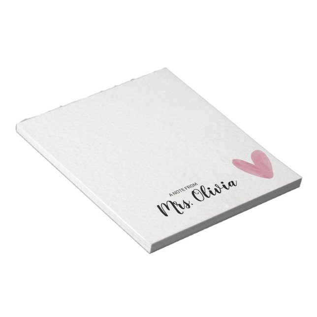 Modern Custom Teacher Desk Notepad (Angled)