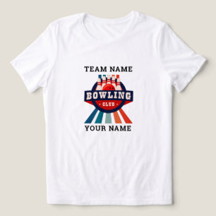 Modern Custom Team Name Retro Bowling Party Ball  Tri-Blend Shirt