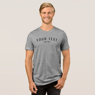 Modern Custom Template Mens Solid Grey Triblend Tri-Blend Shirt