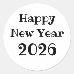 Modern Custom Text Happy New Years Classic Round Sticker