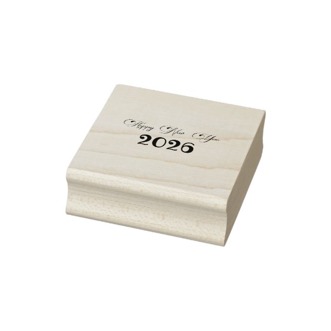 Modern Custom Text Happy New Years Rubber Stamp (Stamp)