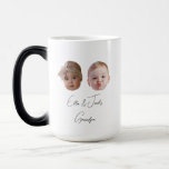 Modern Custom Two baby face gift Grandchild Magic Mug<br><div class="desc">Modern Custom Two baby face gift Grandchild Magic Mug</div>