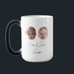 Modern Custom Two baby face gift Grandchild Magic Mug<br><div class="desc">Modern Custom Two baby face gift Grandchild Magic Mug</div>