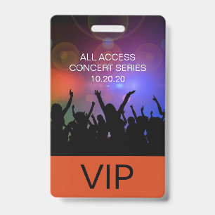 Modern Custom VIP All Access Concert Pass ID Badge