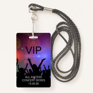 Modern Custom VIP All Access Concert Pass ID Badge