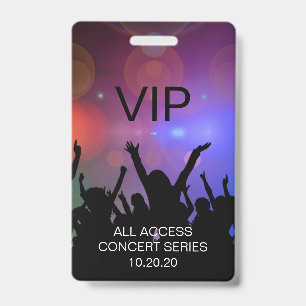 Modern Custom VIP All Access Concert Pass ID Badge