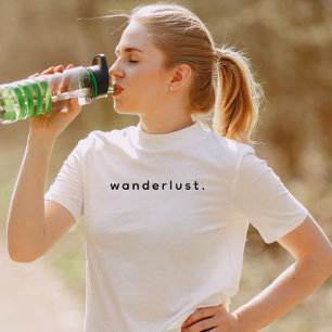 Modern Custom Wanderlust Text Black T-Shirt
