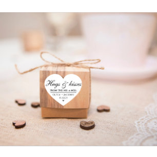 Modern Custom Wedding Couple Name Black Text Heart Sticker