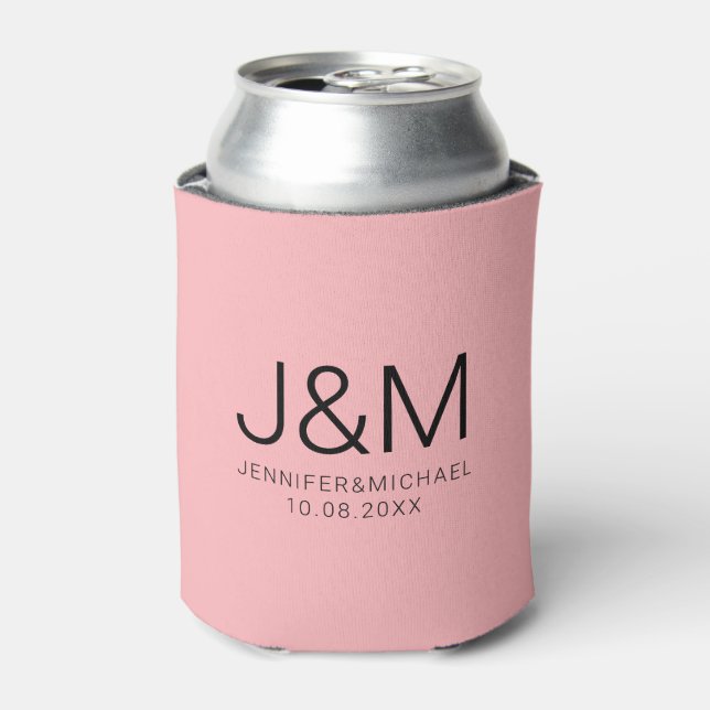 Modern Custom Wedding Monogram Stylish Template Can Cooler (Can Front)