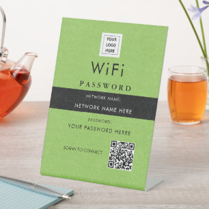 Modern Custom Wi-Fi QR Code Sign with Business Log