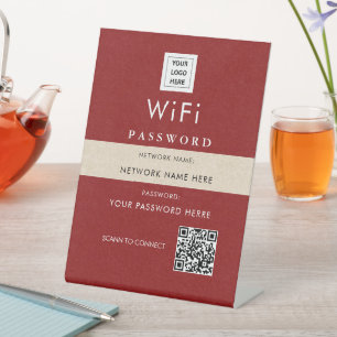 Modern Custom Wi-Fi QR Code Sign with Business Log