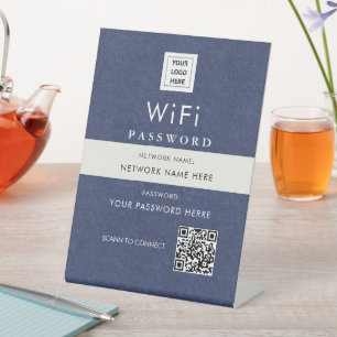 Modern Custom Wi-Fi QR Code Sign with Business Log