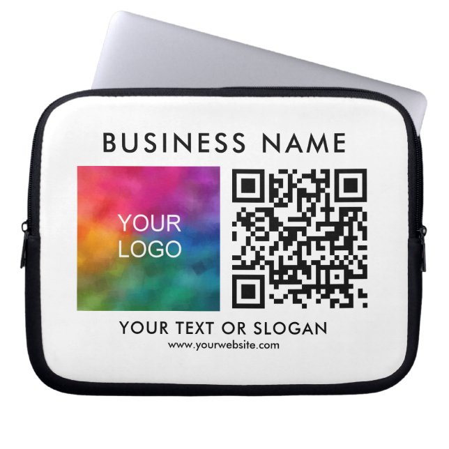Modern Custom Your QR Code Business Logo Here Laptop Sleeve (Front)