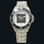 Modern Customisable Business Company Logo   Watch<br><div class="desc">Modern Customisable Business Company Corporate Logo gifts. Add your logo or image to this modern, elegant minimalist white design. You can simply add your company logo, image, or personal photo. Editable logo or photo business or individual personal gift for a friend, co-worker, or anyone else. Customisable company business employee staff...</div>