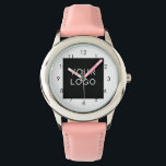 Modern Customisable Business Company Logo  Watch<br><div class="desc">Modern Customisable Business Company Corporate Logo gifts. Add your logo or image to this modern, elegant minimalist white design. You can simply add your company logo, image, or personal photo. Editable logo or photo business or individual personal gift for a friend, co-worker, or anyone else. Customisable company business employee staff...</div>