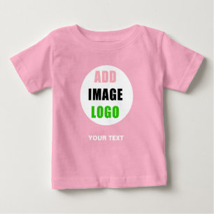 Modern Customisable Business Logo Girl Pink Baby T-Shirt