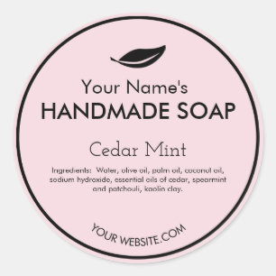 Modern Customisable Handmade Soap Labels Round