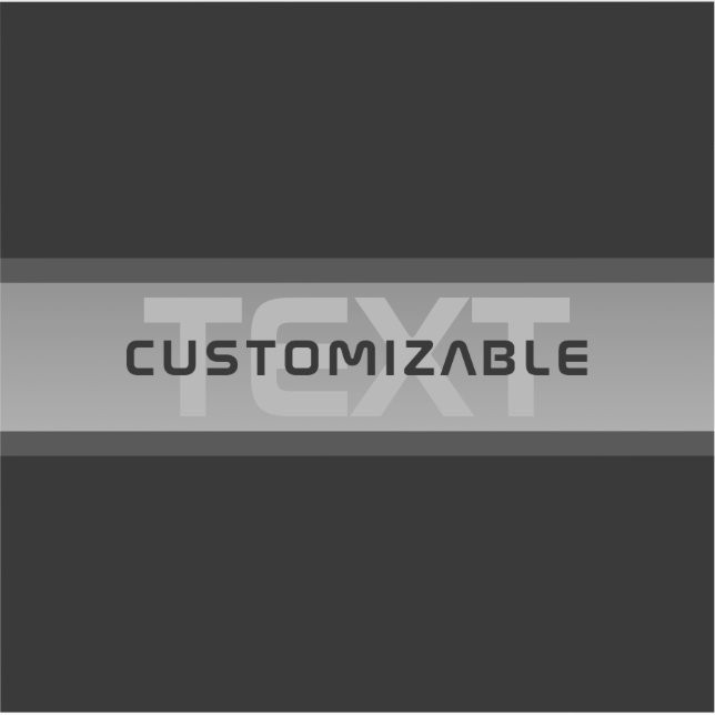 Modern Customisable Layered Text | Black & Grey (Front)