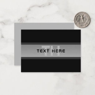 Modern Customisable Layered Text   Black & Grey Card