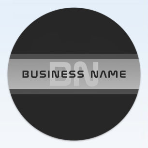 Modern Customisable Layered Text   Black & Grey Classic Round Sticker