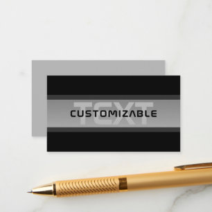 Modern Customisable Layered Text   Black & Grey Enclosure Card