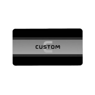 Modern Customisable Layered Text   Black & Grey Label