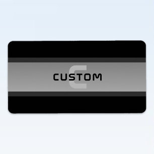Modern Customisable Layered Text Black & Grey Label