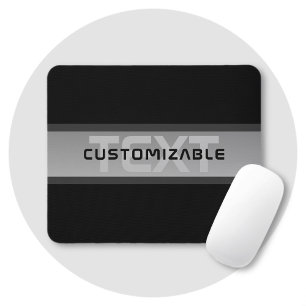 Modern Customisable Layered Text   Black & Grey Mouse Pad