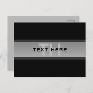 Modern Customisable Layered Text   Black & Grey Postcard