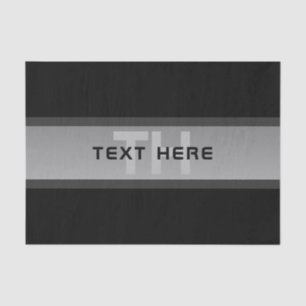 Modern Customisable Layered Text   Black & Grey Tissue Paper