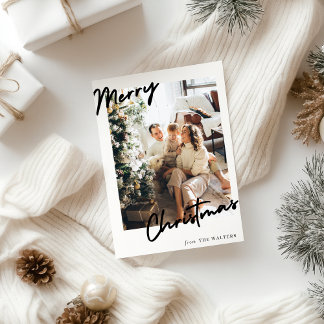 Modern Customisable Merry Christmas Photo Card