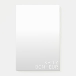 Modern Customisable Name   Grey Gradient Post-it Notes