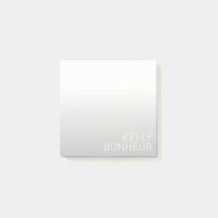 Modern Customisable Name   Grey Gradient Post-it Notes