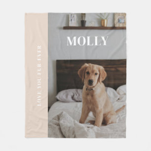 Modern Customisable Pet Photo 'Love you Fur-ever' Fleece Blanket