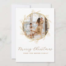 Modern customisable photo Christmas card